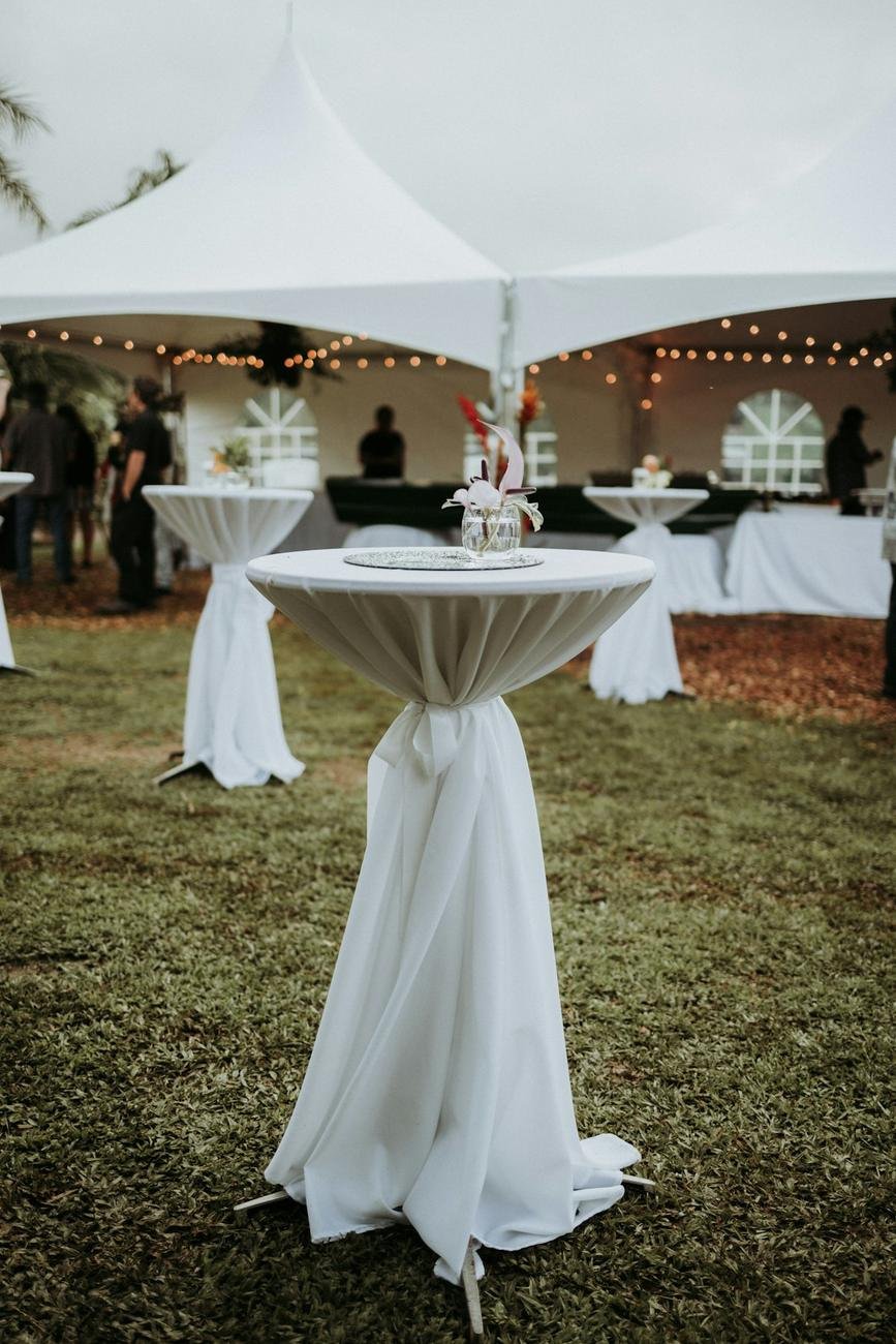 Carpa blanca de boda en el césped
